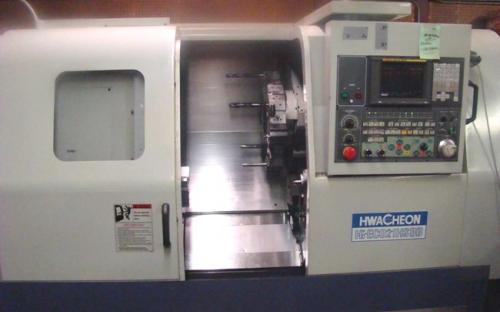 Hwacheon HI-ECHO 21HS CNC Lathe Turning Machines in our CNC Machine Shop in Dallas Fort Worth Texas TX